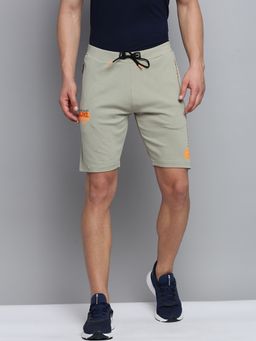 SHOWOFF - Mens Knee Length Solid Olive Mid-rise Sports Shorts