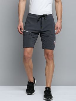SHOWOFF - Mens Knee Length Solid Grey Mid-rise Sports Shorts