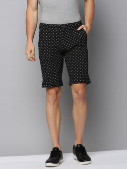 SHOWOFF - Mens Knee Length Printed Black Mid-rise Regular Shorts