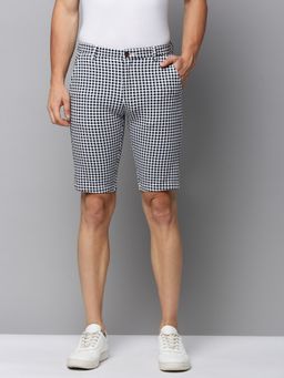 SHOWOFFFF - Mens Knee Length Checked Grey Mid-rise Regular Shorts