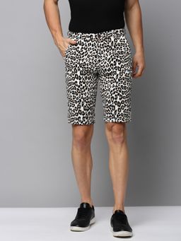 SHOWOFF - Mens Knee Length Printed Off White Mid-rise Regular Shorts