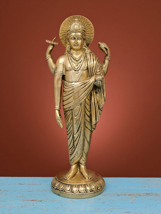 Ekaa Handicrafts Brass Lord Dhanvantri Idol
