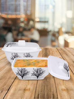 USHA SHRIRAM - Serving Bowl 2 pcs - Square Black Tree Square