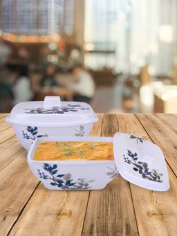 USHA SHRIRAM - Serving Bowl 2 pcs - Square Blue Bail Square