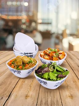 USHA SHRIRAM - Melamine 6 veg Bowl set-Square Blue Bail Square