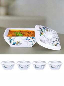 USHA SHRIRAM - Serving Bowl Set of 4 - Sblue Marble Square