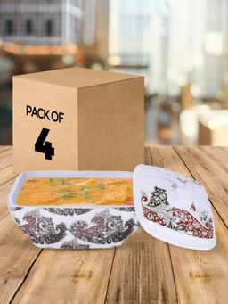 USHA SHRIRAM - Serving Bowl Set of 4 - Square Stone Square