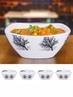 USHA SHRIRAM - Serving Bowl Set of 4 - Square Blue Bail Square