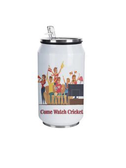 Indigifts - Coffee Tumbler With Lid & Straw Insulated Steel Sipper Can For Travel Watch Cricket