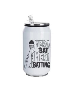 Indigifts - Coffee Tumbler With Lid And Straw Mera Bat Meri Batting Print