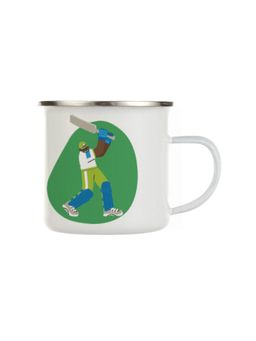 Indigifts - Cricket Enamel Mug 250ml Unbreakable Coffee, Tea Cup Cricket Love Print