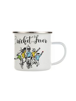 Indigifts - Cricket Enamel Mug 250ml Unbreakable Coffee, Tea Cup Cricket Fever Print Safe For Kids