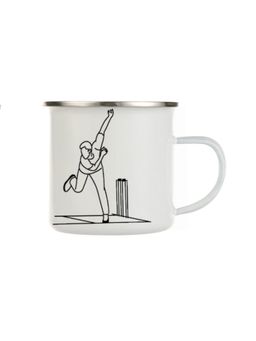 Indigifts - Cricket Enamel Mug 250ml Unbreakable Coffee, Tea Cup Cricket In Blood Print