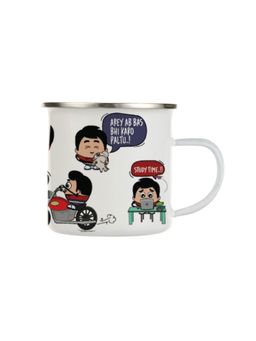 Indigifts - Enamel Mug 250ml Unbreakable Coffee, Tea Cup Indi Quotes Print Safe For Kids