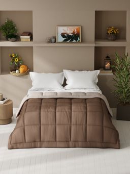 KOPA - Reversible Double Bed Comforter (Feather Lite) Brown (Queen)