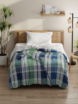 KOPA - Micro Single Bed Comforter (Denim Cotton Feel) Mint Green/Blue (Single)