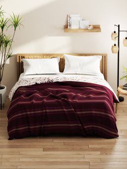 KOPA - Bamboo Micro Double Bed Comforter (Denim Cotton Feel) Wine (Queen)