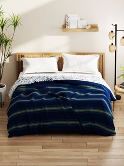 KOPA - Bamboo Micro Double Bed Comforter (Denim Cotton Feel) Dark Blue (Queen)