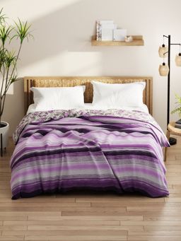 KOPA - Microfiber Double Bed Comforter (Classic Cotton Feel) Purple (Queen)