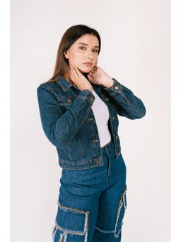 FREAKINS - Blue Cropped Trucker Jacket