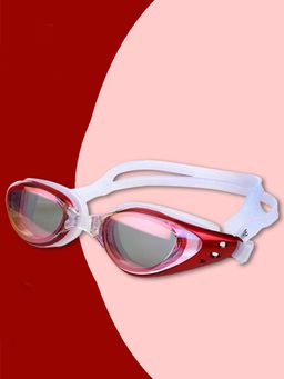 Little Surprise Box - Kids Red Metallic Anti Fog UV Protection Leakproof Design Swim Goggles