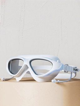 Little Surprise Box - White with Light Blue Clip Style Anti Fog UV Protection Leakproof Swim Goggles