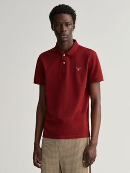 GANT - Men Maroon Solid Regular Fit Polo T-Shirt