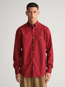 GANT - Men Red Solid Regular Fit Shirt