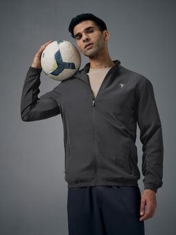 Technosport - Men Solid Slim Fit Sports Grey Jacket