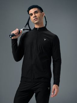 Technosport - Men Solid Slim Fit Sports Black Jacket