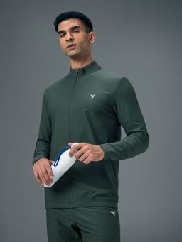 Technosport - Men Solid Slim Fit Sports Green Jacket