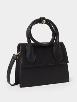 Styli - Round Handle Lock Handbag with Detachable Strap