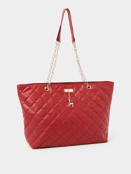 Styli - Quilted Shoulder Bag with Zip Closure