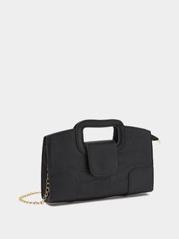 Styli - Croc Textured Chain Strap Handbag