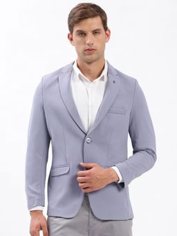 SHOWOFF - Mens Notched Lapel Solid Lavender Single-Breasted Blazer
