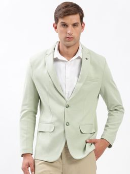 SHOWOFF - Mens Notched Lapel Solid Green Single-Breasted Blazer