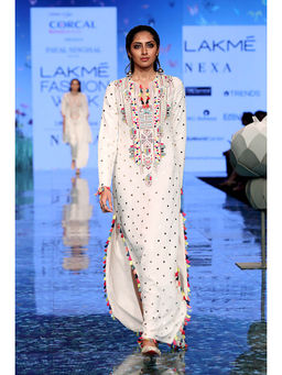 Payal Singhal - Adara Off White High Slit Kaftan Dress