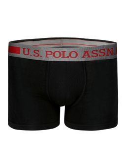 U.S. POLO ASSN. - Black I101 Mid-waist Solid Cotton Spandex Trunks Black
