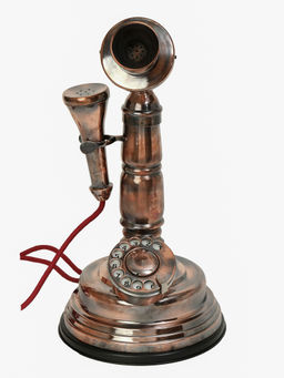 Decor Antique - Vintage Candle Decorative Copper Antique Finish Telephone Sculpture