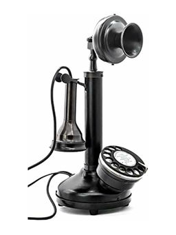 Decor Antique - Vintage Candlestick Rotary Dial Black Antique Landline Telephone