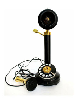 Decor Antique - Vintage Candlestick Rotary Dial Shinny Antique Landline Telephone