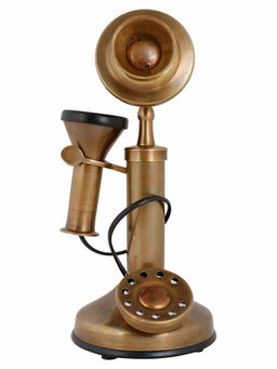 Decor Antique - Vintage Brass Antique Home Decorative Dummy Telephone Sculpture