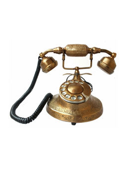 Decor Antique - Vintage Round Antique Maharani Telephone Landline Fully Brass