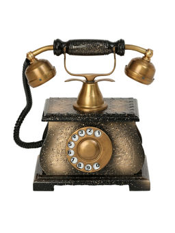 Decor Antique - Vintage Handmade Telephone Ornament Black Antique Non Sculpture