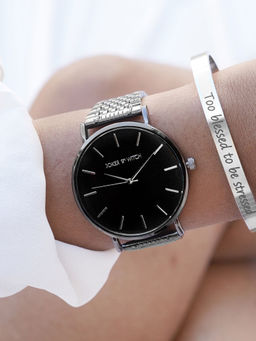 Joker and Witch - Joker & Witch Vantablack Watch Bracelet Stack For Women (Pack of 2) (JWBS368)