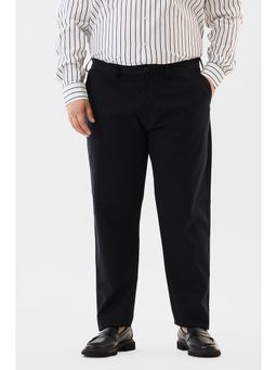 Snitch - Black Plain Regular Plus Size Trouser For Men
