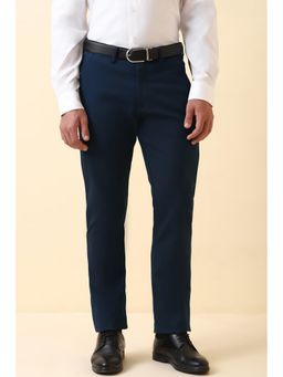 Allen Solly - Men Navy Blue Solid Trousers