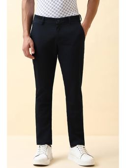 Allen Solly - Men Navy Blue Solid Trousers