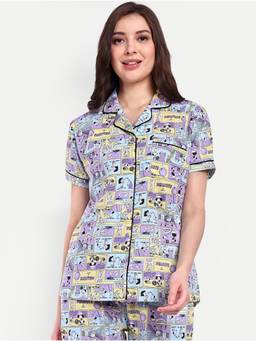 Bedtime Story - Purple Bts-1127 Comic Strip Shirt