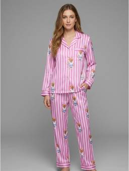 Pyjama Party - Polo Pink Button Down Shirt with Pyjama